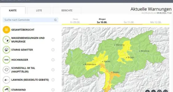 Caldo africano, sabato e domenica allerta arancione a Bolzano e nella val d’Adige