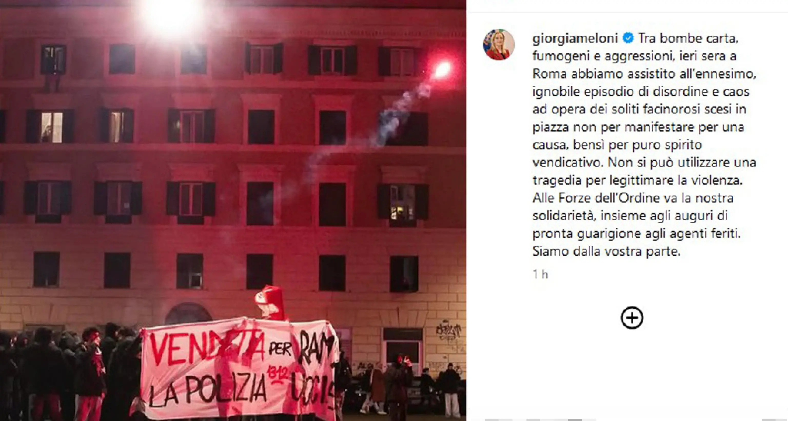Ramy: Meloni, a Roma ignobile episodio di disordine e caos