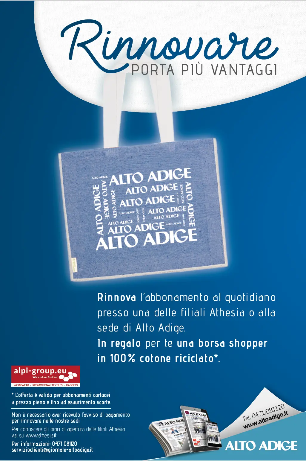 Un regalo esclusivo per chi rinnova l’abbonamento all’Alto Adige