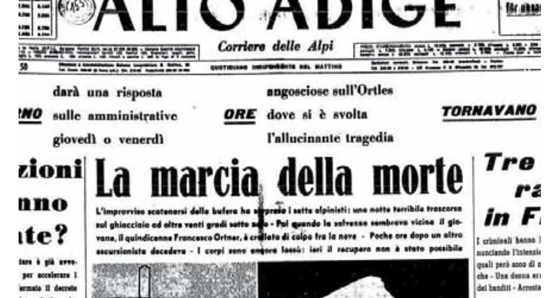 23 settembre 1964: sull’Ortles si scatena la bufera: due vittime