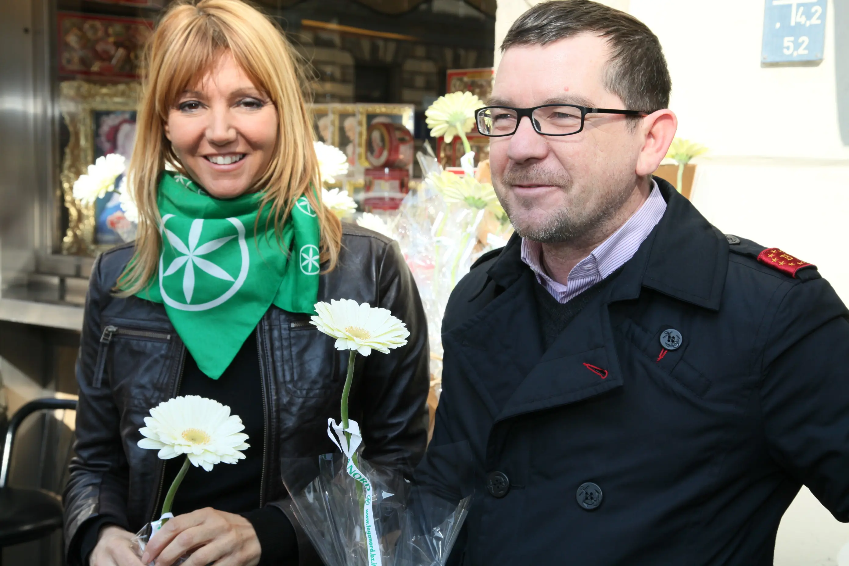 Roberta Mattei con Claudio Degasperi ai tempi della Lega