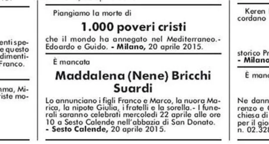 Se un necrologio ti ridà il sorriso