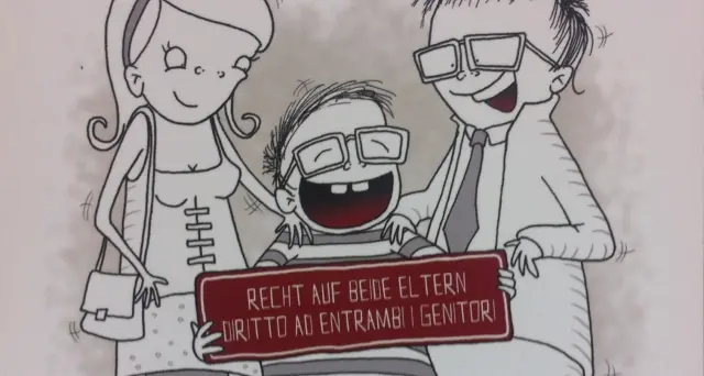 Cartoline per difendere i diritti dei figli di separati