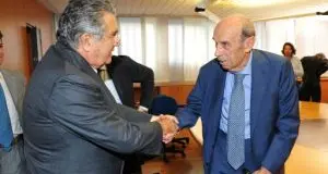 Il presidente del Gruppo Espresso ingegner De Benedetti in visita all'«Alto Adige»
