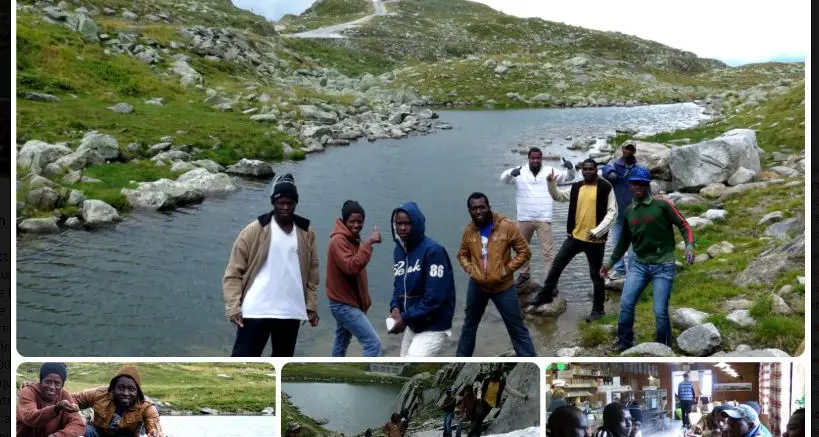 Profughi \"altoatesini\" in montagna con i volontari alla scoperta della neve