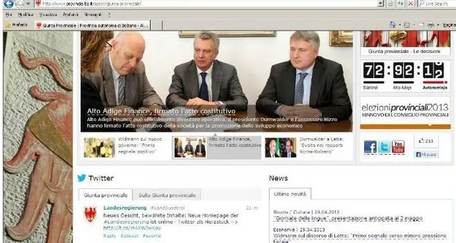 La Provincia di Bolzano vara il “muro twitter”