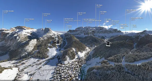Le riprese mozzafiato del Sellaronda innevato