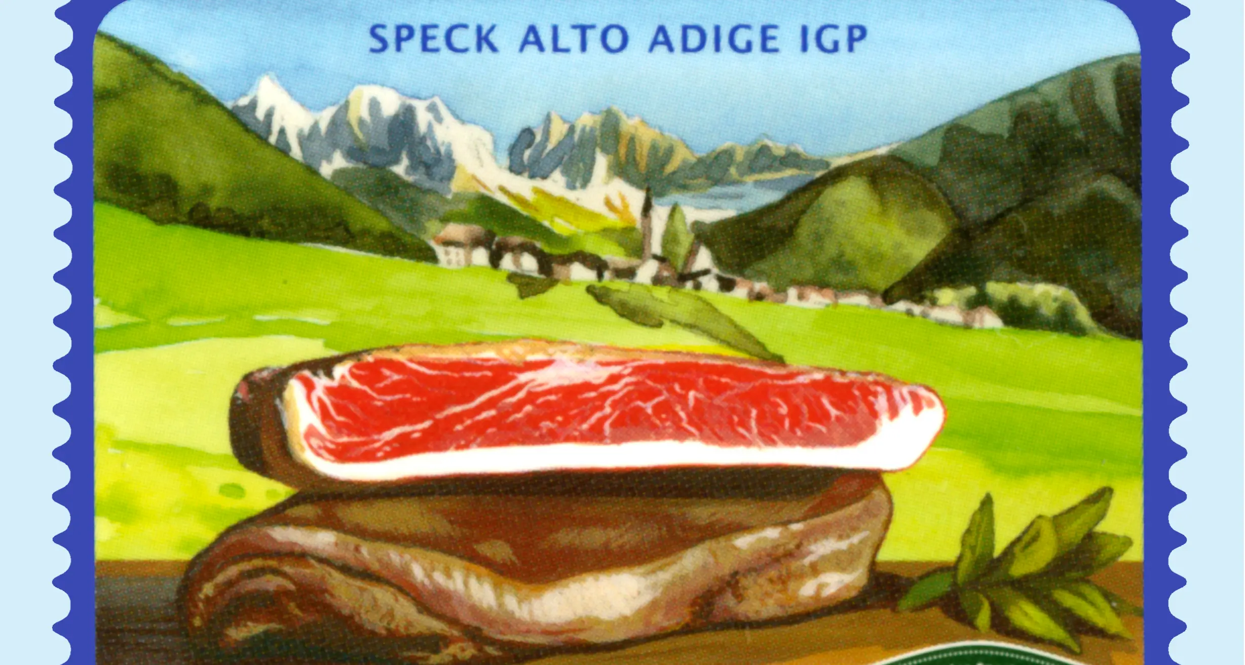 Un francobollo dedicato allo speck dell'Alto Adige