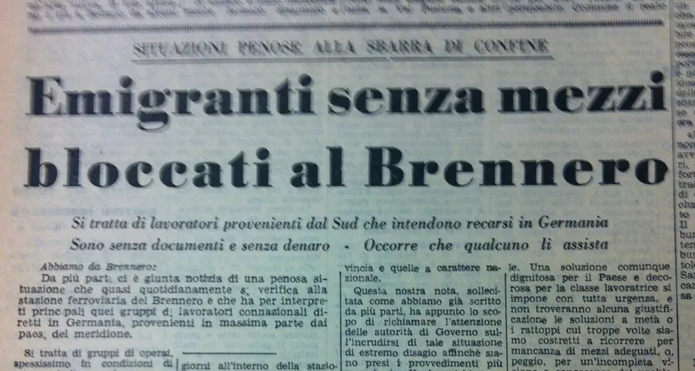 Quando al Brennero bloccavano i “meridionali”