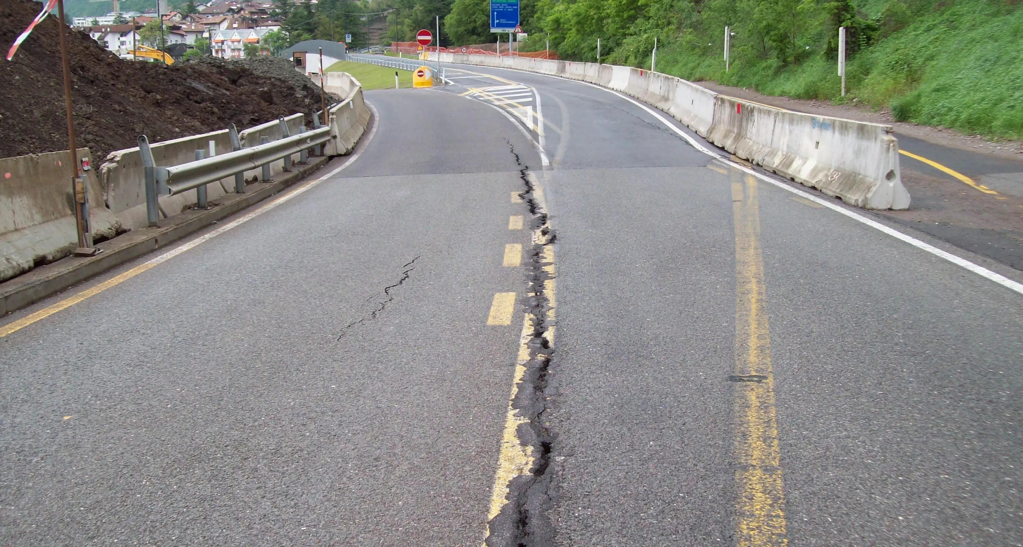 Crepe sulla Statale 12 nel tratto tra Laives e Pineta