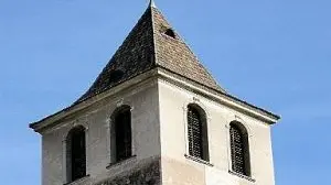 La torre campanaria del convento di Gries