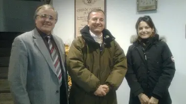 Il sindaco di Badia con Frattini e Stella Coppi