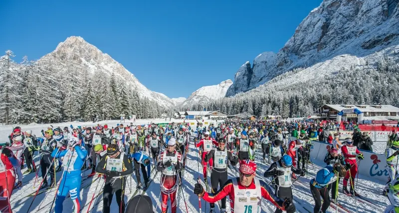 La Dobbiaco-Cortina in skating al tedesco Tscharnke