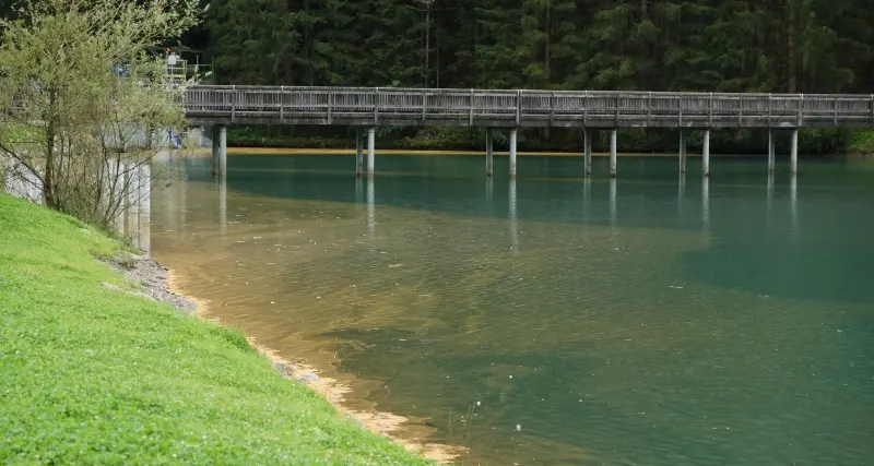 Il lago \"arrugginito\" per colpa delle spore