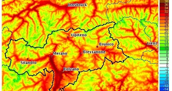 Bolzano: caldo a 40 gradi, allerta della Protezione civile