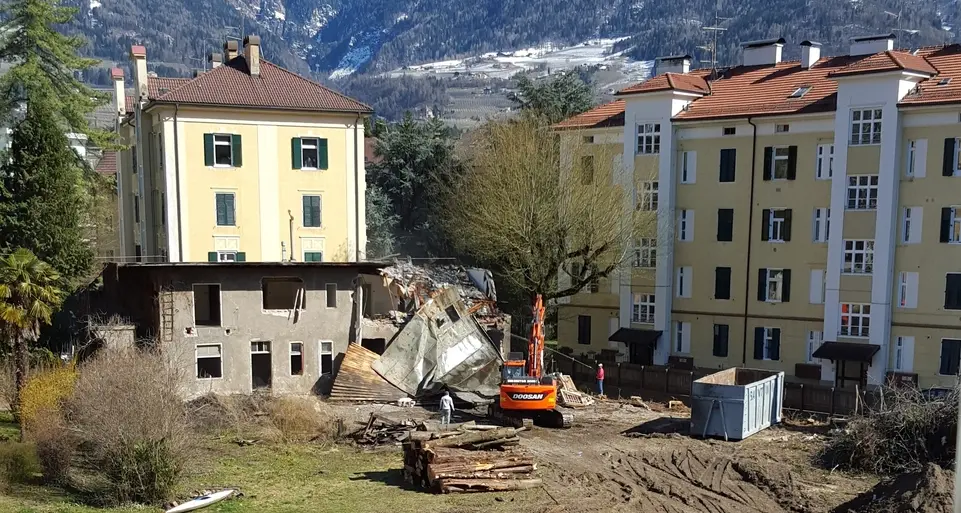 Proteste per i tagli d’alberi nel cantiere a villa Schenk