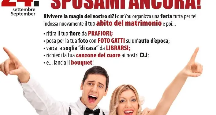 «Sposami ancora», abiti fuori dal baule sabato in via Milano