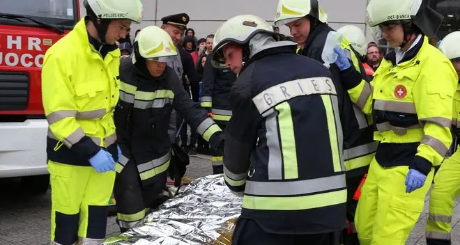 Incidente stradale in fiera, ma è un’esercitazione