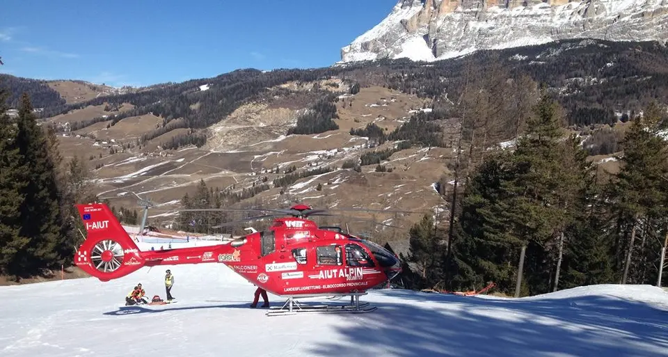 Selva Gardena, turista si frattura gamba e costole sul Saslong