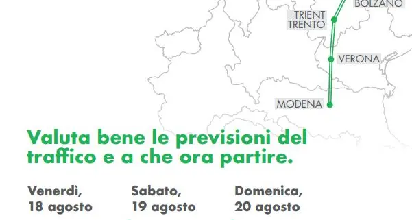 A22, è allerta bollino nero per il fine settimana