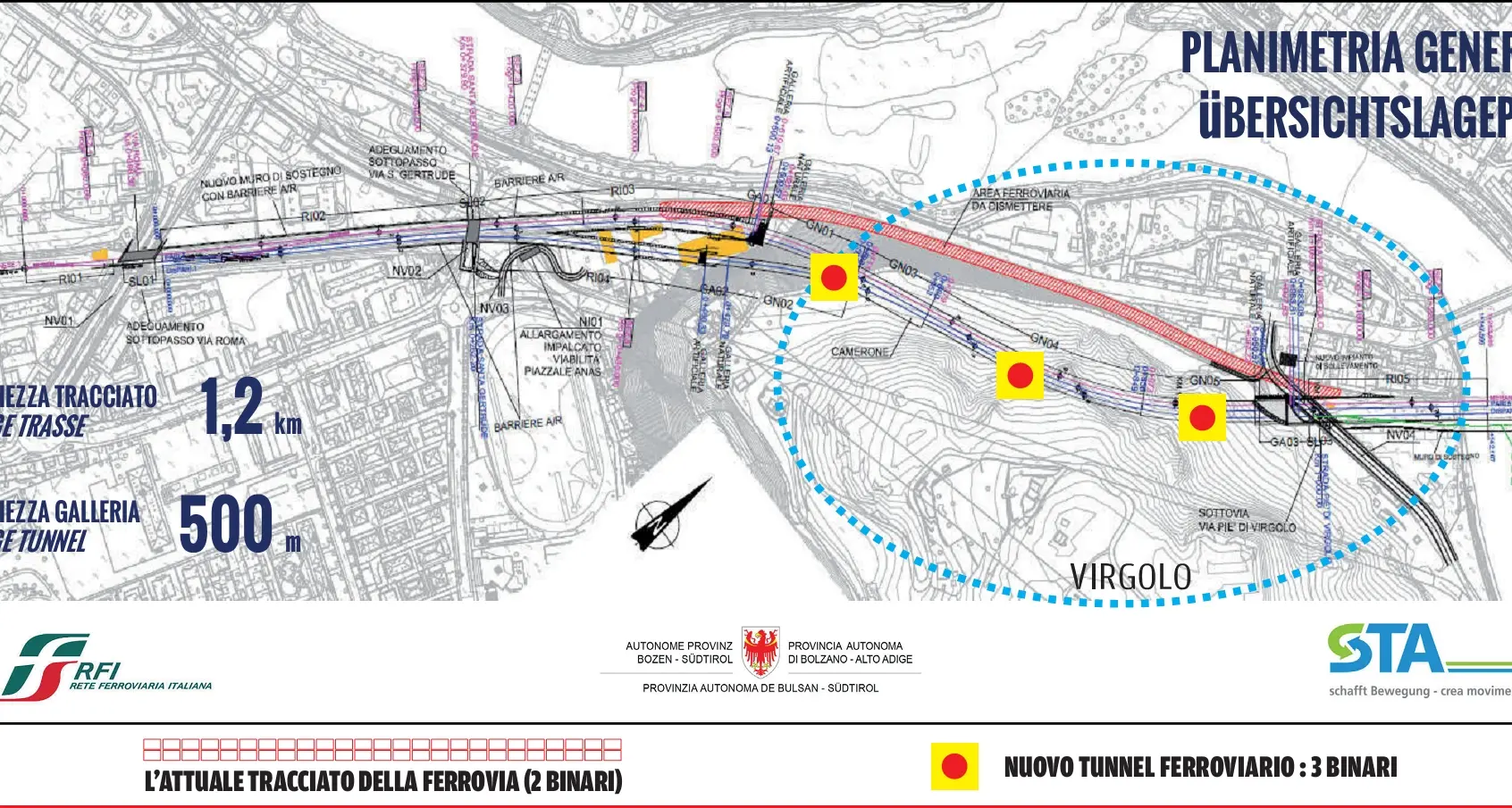 Virgolo, nuova galleria ferroviaria da 52 milioni