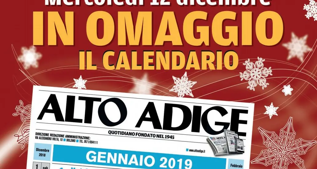 Non perdetevi l'edizione di mercoledì 12 dicembre: in omaggio il nostro calendario