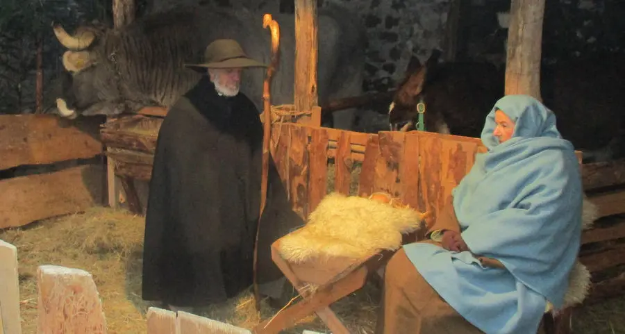 Nel presepe di Egna è vivo anche l’asinello