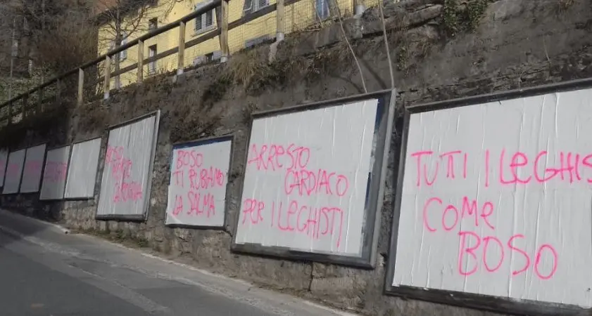 Trento, scritte ingiuriose contro Boso in via Pietrastretta