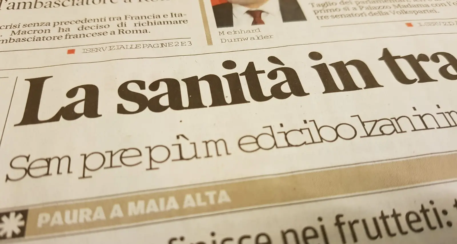 Quotidiano \"Alto Adige\", un guasto manda in tilt i caratteri tipografici
