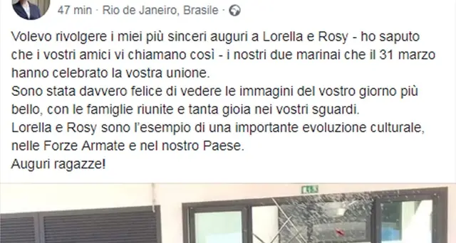 Marinaie spose, gli auguri della Trenta