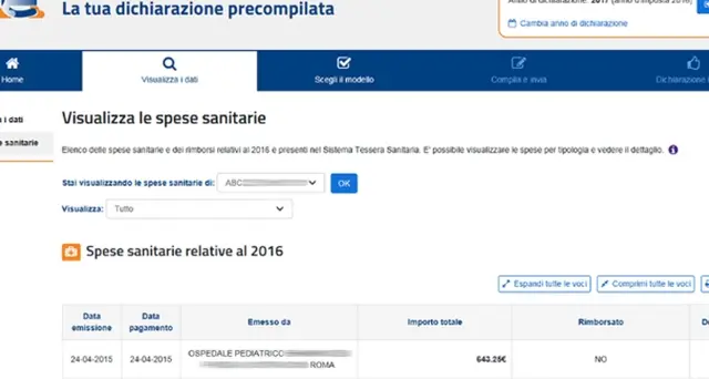 Parte precompilata, ci sono 960 mln dati