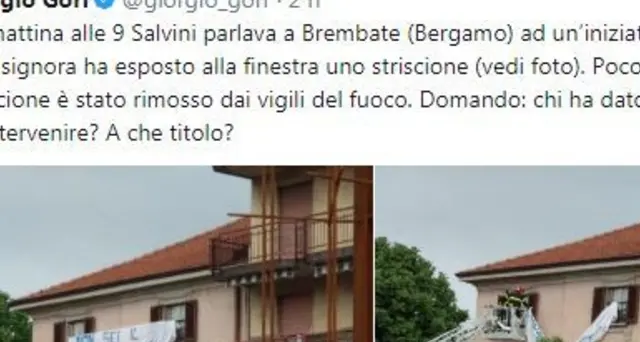 Rimosso striscione anti Salvini,polemica