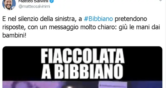 Pd, a Bibbiano Salvini fa una passerella