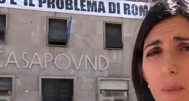 Blitz Raggi da Casapound, via scritta