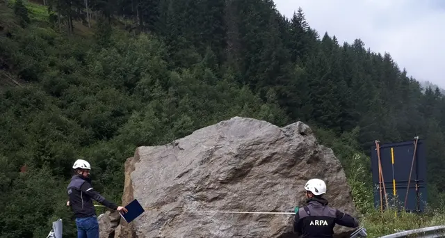 Maxi frana a Valfurva, in Valtellina