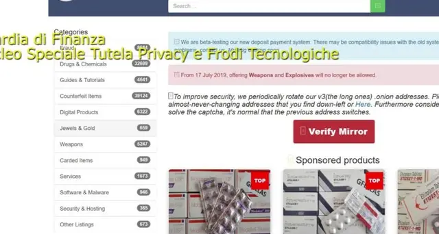 Smantellato mercato nero sul dark web