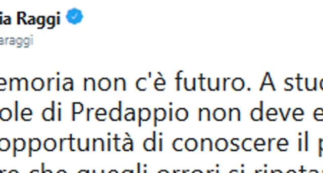 Predappio:Raggi,studenti viaggio memoria