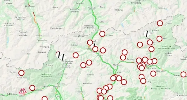 Interrotte Val Pusteria e Val Venosta