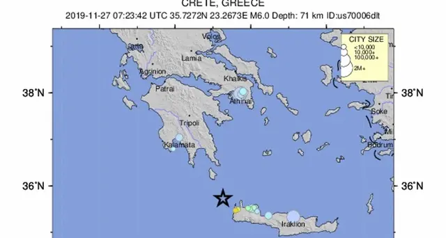 Forte scossa di terremoto al largo Creta