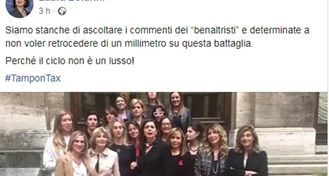 Tagliata la tampon tax su assorbenti bio