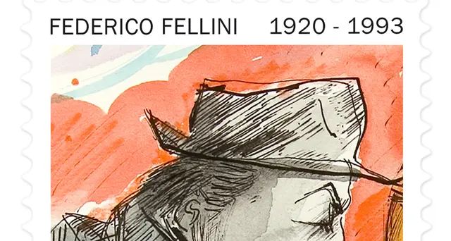 Fellini: un autoritratto sul francobollo commemorativo