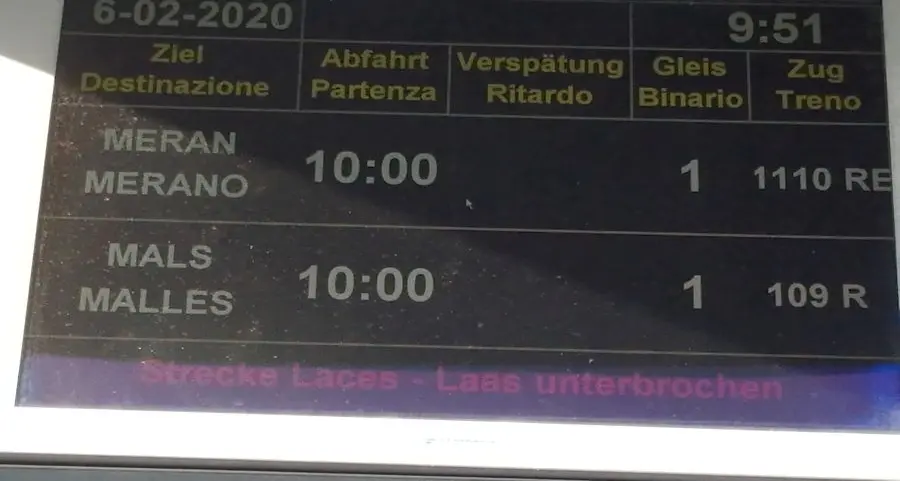 Morte sui binari, persona investita dal treno a Silandro