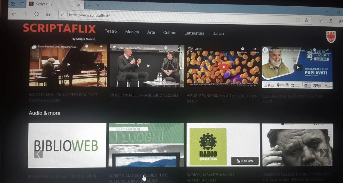 Scriptaflix, nasce il primo streaming in rete della cultura italiana
