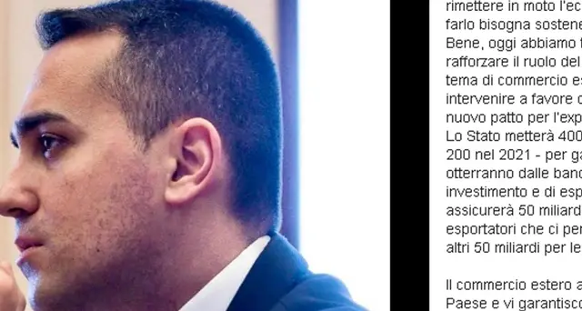 Di Maio lancia il Patto per l'export