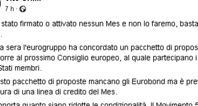 Crimi, su Mes Conte ci stupirà