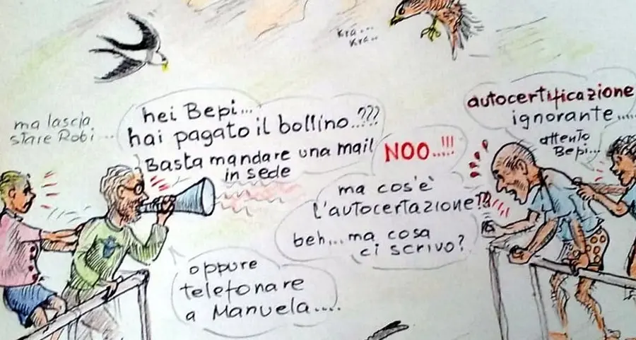 Il rinnovo delle tessere Cai visto dalla matita di Bruschi