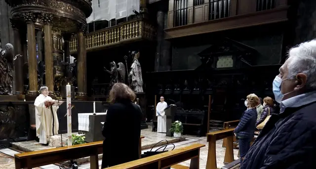 Prima messa a Duomo Milano dopo lockdown
