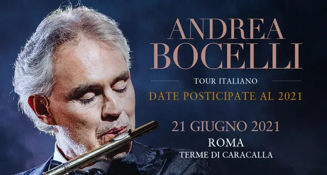Bocelli, rinviati al 2021 tre grandi eventi italiani