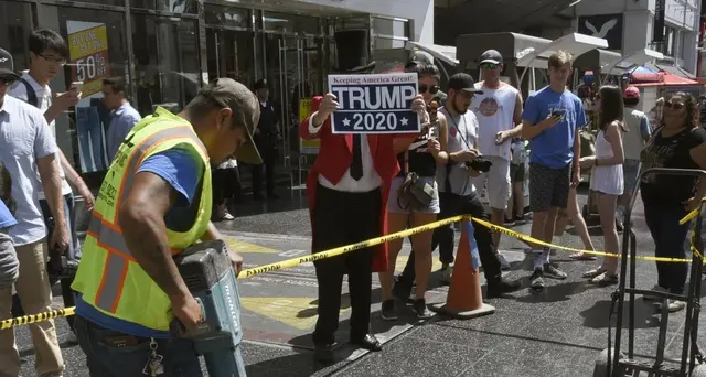 Vandalizzata stella Trump a Hollywood