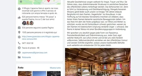 Val Badia, petizione online per cambiare il nome del rifugio Negerhuette